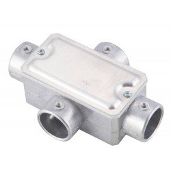 KIT 6 UNI CONDULETE EM ALUMINIO TIPO X DE 1 2 COM TAMPA ESTAMPADA SEM ROSCA SEM PINTURA TRAMONTINA