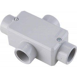 KIT 6 UNI CONDULETE EM ALUMINIO TIPO X DE 4 COM TAMPA COM ROSCA NPT COM PINTURA EPOXI TRAMONTINA