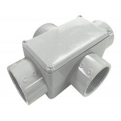 KIT 6 UNI CONDULETE EM ALUMINIO TIPO X DE 3 COM TAMPA COM ROSCA NPT COM PINTURA EPOXI TRAMONTINA