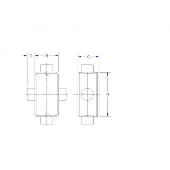 KIT 6 UNI CONDULETE EM ALUMINIO TIPO X DE 1 COM ROSCA BSP SEM PINTURA TRAMONTINA