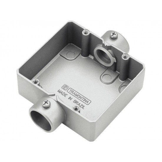 CONDULETE DUPLO EM ALUMINIO TIPO CD DE 3 4 SEM ROSCA COM PINTURA EPOXI TRAMONTINA