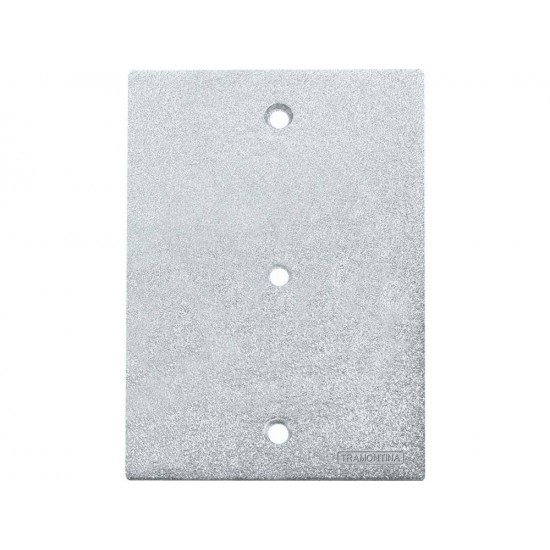 TAMPA 4X2 EM ALUMINIO COM FURO PASSADOR DE TELEFONE COM PINTURA EPOXI CROMADA TRAMONTINA