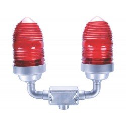 SINALIZADOR DUPLO 60W AMARELO COM BASE EM ALUMINIO E GLOBO EM TERMOPLASTICO TRAMONTINA