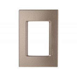 PLACA + SUPORTE 4X2 EM TERMOPLASTICO 3 POSTOS JUNTOS LINHA IZY FLAT OURO VELHO TRAMONTINA