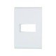 PLACA + SUPORTE 4X2 EM TERMOPLASTICO 1 POSTO HORIZONTAL LINHA LIZ BRANCA TRAMONTINA