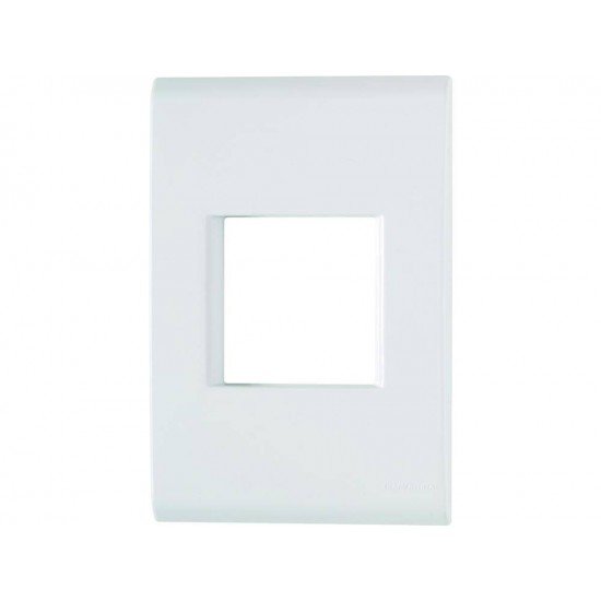 PLACA + SUPORTE 4X2 EM TERMOPLASTICO 2 POSTOS JUNTOS LINHA LIZ BRANCA TRAMONTINA