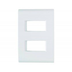 PLACA + SUPORTE 4X2 EM TERMOPLASTICO 2 POSTOS AFASTADOS LINHA LIZ BRANCA TRAMONTINA