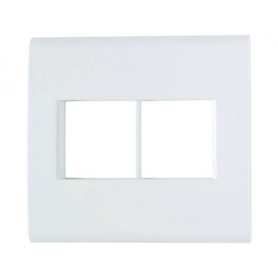 PLACA + SUPORTE 4X4 EM TERMOPLASTICO 4 POSTOS LINHA LIZ BRANCA TRAMONTINA