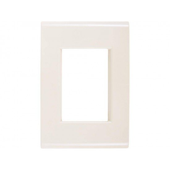 PLACA + SUPORTE 4X2 EM TERMOPLASTICO 3 POSTOS JUNTOS LINHA LIZ BEGE TRAMONTINA