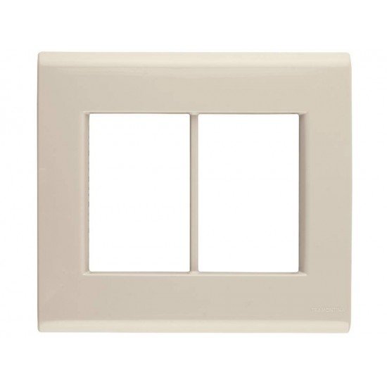 PLACA + SUPORTE 4X4 EM TERMOPLASTICO 6 POSTOS LINHA LIZ BEGE TRAMONTINA