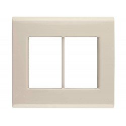 PLACA + SUPORTE 4X4 EM TERMOPLASTICO 6 POSTOS LINHA LIZ BEGE TRAMONTINA