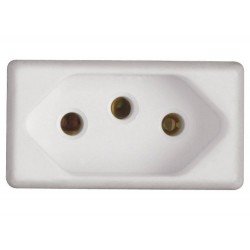 TOMADA 2P + T EM TERM COMPONENTES METALICOS 20A 250V SISTEMA MODULAR BRANCA TRAMONTINA