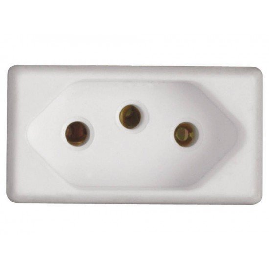 TOMADA 2P + T EM TERM COMPONENTES METALICOS 20A 250V SISTEMA MODULAR BRANCA TRAMONTINA