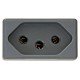 TOMADA 2P + T EM TERMOPLASTICO C COMP MET 10A 250V LINHA IZY FLAT GRAFITE TRAMONTINA