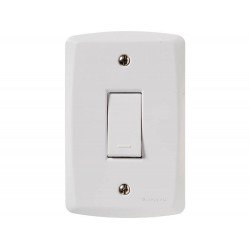 CONJUNTO PLACA 4X2 + 1 INTERRUPTOR SIMPLES TERMOPL 10A 250V LINHA LUX2 BRANCO TRAMONTINA