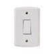 CONJUNTO PLACA 4X2 + 1 INTERRUPTOR SIMPLES TERMOPL 10A 250V LINHA LUX2 BRANCO TRAMONTINA