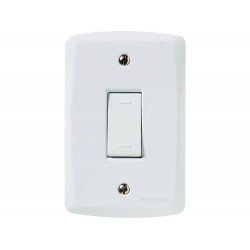 CONJUNTO PLACA 4X2 + 1 INTERRUPTOR PARALELO TERMOPL 10A 250V LINHA LUX2 BRANCO TRAMONTINA