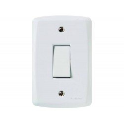 CONJUNTO PLACA 4X2 + 1 INTERRUPTOR BIPOLAR TERMOPL 10A 250V LINHA LUX2 BRANCO TRAMONTINA