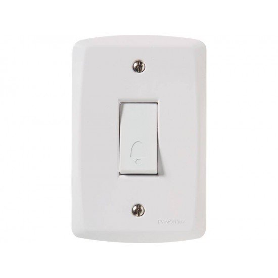 CONJUNTO PLACA 4X2 + 1 PULSADOR CAMPAINHA TERMOPL 10A 250V LINHA LUX2 BRANCO TRAMONTINA