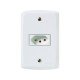 CONJUNTO PLACA 4X2 + 1 TOMADA 2P + T TERMOPL 10A 250V LINHA LUX2 BRANCO TRAMONTINA