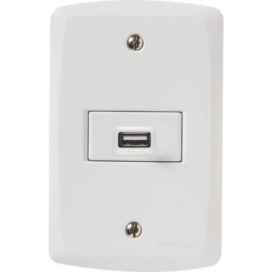 CONJUNTO 4X2 - 1 TOMADA USB 1,5A - BIVOLT TRAMONTINA
