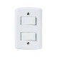 CJ PLACA 4X2 + 2 INTERRUPTOR PARALELOS TERMOPL 10A 250V LINHA LUX2 BRANCO TRAMONTINA