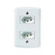CJ PLACA 4X2 + 2 TOMADAS 2P + T EM TERMOPLASTICO 20A 250V LINHA LUX2 BRANCO TRAMONTINA
