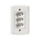 CONJUNTO PLACA 4X2 + 3 TOMADAS 2P + T TERMOPL 20A 250VLINHA LUX2 BRANCO TRAMONTINA