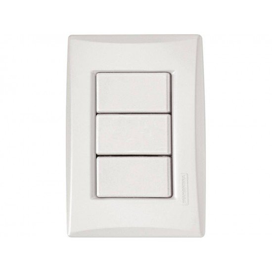 CONJUNTO PLACA 4X2 + TAMPO CEGO EM TERMOPLASTICO LINHA IZY FLAT BRANCO TRAMONTINA