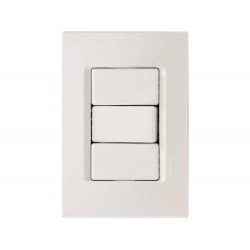CJ PLACA 4X2 + 1 INTERRUPTOR PARALELO TERMOPL 10A 250V LINHA IZY FLAT BRANCO TRAMONTINA