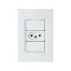 CONJUNTO PLACA 4X2 + 1 TOMADA 2P + T TERMOPL 20A 250V LINHA IZY FLAT BRANCO TRAMONTINA