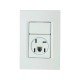 CJ PLACA 4X2 + 1 TOMADA PARA TELEFONE 4P+RJ11 TERMOPL LINHA IZY FLAT BRANCO TRAMONTINA
