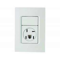 CJ PLACA 4X2 + 1 TOMADA PARA TELEFONE 4P+RJ11 TERMOPL LINHA IZY FLAT BRANCO TRAMONTINA