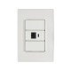 CONJUNTO PLACA 4X2 + 1 TOMADA RJ45 CAT.6 TERMOPLASTICO LINHA IZY FLAT BRANCO TRAMONTINA