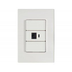 CONJUNTO PLACA 4X2 + 1 TOMADA PARA TELEFONE RJ11 TERMOPL LINHA IZY FLAT BRANCO TRAMONTINA