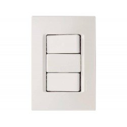 CJ PLACA 4X2 + 2 INTERRUPTORES SIMPLES TERMOPL 10A 250V LINHA IZY FLAT BRANCO TRAMONTINA