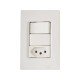 CJ PLACA 4X2 + 1 INTER SIM+1 TOMADA 2P + T TERMOPL 20A 250V IZY FLAT BRANCO TRAMONTINA