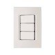 CJ PLACA 4X2 + 3 INTERRUPTORES SIMPLES TERMOPL 10A 250V LINHA IZY FLAT BRANCO TRAMONTINA