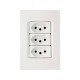 CONJUNTO PLACA 4X2 + 3 TOMADAS 2P + T TERMOPL 20A 250V LINHA IZY FLAT BRANCO TRAMONTINA