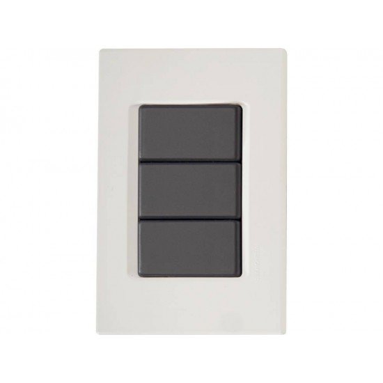 CONJUNTO PLACA 4X2 + TAMPO CEGO EM TERMOPLASTICO LINHA IZY FLAT GRAFITE TRAMONTINA