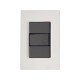 CJ PLACA 4X2 + 1 PULSADOR CAMPAINHA TERMOPL 10A 250V LINHA IZY FLAT GRAFITE TRAMONTINA