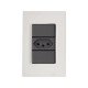 CONJUNTO PLACA 4X2 + 1 TOMADA 2P + T TERMOPL 10A 250V LINHA IZY FLAT GRAFITE TRAMONTINA