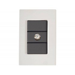 CONJUNTO PLACA 4X2 + 1 TOMADA TV SAT TERMOPLASTICO LINHA IZY FLAT GRAFITE TRAMONTINA