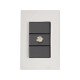 CONJUNTO PLACA 4X2 + 1 TOMADA TV SAT TERMOPLASTICO LINHA IZY FLAT GRAFITE TRAMONTINA