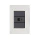 CJ PLACA 4X2 + 1 TOMADA PARA TELEFONE RJ11 TERMOPL LINHA IZY FLAT GRAFITE TRAMONTINA