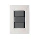 CJ PLACA 4X2+1 INTER PARALELO + 1 INTER SIM TERMOPL 10A 250VIZY FLAT GRAFITE TRAMONTINA