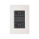 CONJUNTO PLACA 4X2 + 2 TOMADAS 2P + T TERMOPL 10A 250V LINHA IZY FLAT GRAFITE TRAMONTINA