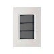 CJ PLACA 4X2 +3 INTERRUPTORES PARALELO TERMOPL 10A 250V LINHA IZY FLAT GRAFITE TRAMONTINA