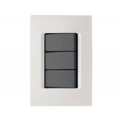CJ PLACA 4X2 +3 INTERRUPTORES PARALELO TERMOPL 10A 250V LINHA IZY FLAT GRAFITE TRAMONTINA
