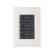 CONJUNTO PLACA 4X2 + 3 TOMADAS 2P + T TERMOPL 20A 250V LINHA IZY FLAT GRAFITE TRAMONTINA